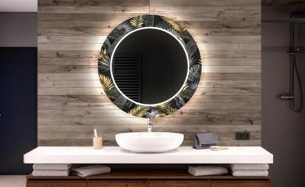 Miroir Décoratif Rond Avec Éclairage Led Pour La Salle De Bain - Goldy Palm