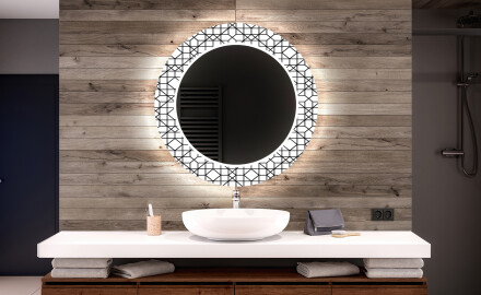 Miroir Décoratif Rond Avec Éclairage Led Pour La Salle De Bain - Industrial