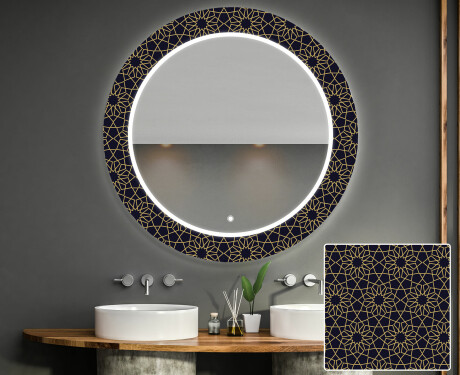 Miroir Décoratif Rond Avec Éclairage Led Pour La Salle De Bain - Ornament #1
