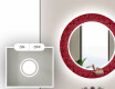 Miroir Décoratif Rond Avec Éclairage Led Pour La Salle De Bain - Red Mosaic #4