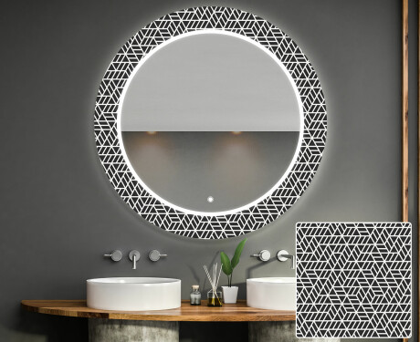 Miroir Décoratif Rond Avec Éclairage Led Pour La Salle De Bain - Triangless