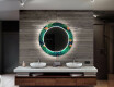 Miroir Décoratif Rond Avec Éclairage Led Pour La Salle De Bain - Tropical #12