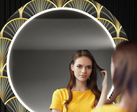 Miroir Décoratif Rond Avec Éclairage LED Pour L'entrée - Art Deco #12