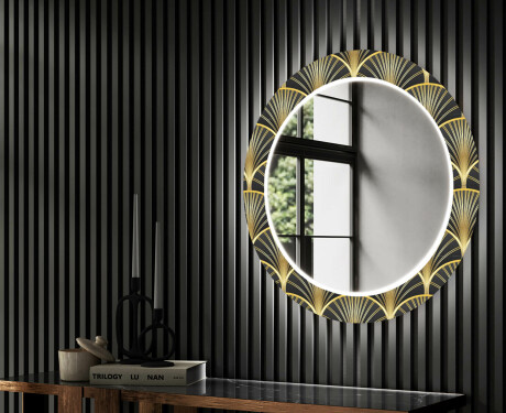 Miroir Décoratif Rond Avec Éclairage LED Pour L'entrée - Art Deco #2