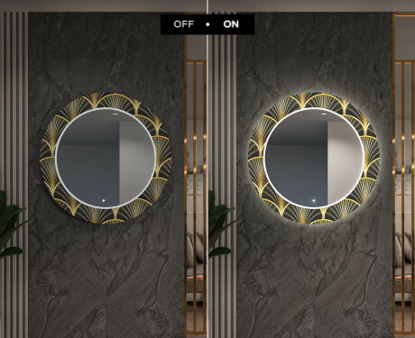 Miroir Décoratif Rond Avec Éclairage LED Pour L'entrée - Art Deco #7