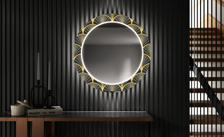 Miroir Décoratif Rond Avec Éclairage LED Pour L'entrée - Art Deco