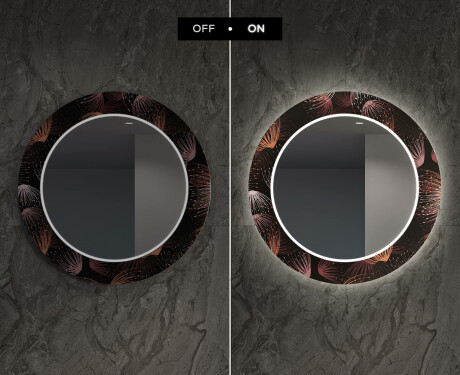 Miroir Décoratif Rond Avec Rétroéclairage LED Pour Le Salon - Dandelion #7