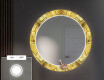 Miroir Décoratif Rond Avec Éclairage LED Pour L'entrée - Gold Triangles #4