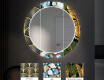 Miroir Décoratif Rond Avec Éclairage LED Pour L'entrée - Gold Triangles #6