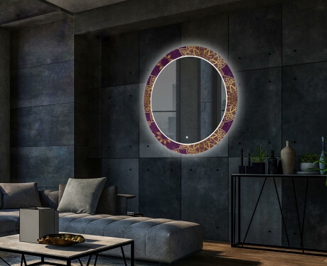 Miroir Décoratif Rond Avec Rétroéclairage LED Pour Le Salon - Gold Mandala #2