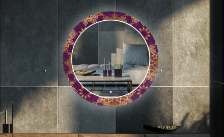 Miroir Décoratif Rond Avec Rétroéclairage LED Pour Le Salon - Gold Mandala
