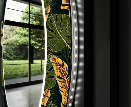 Miroir Décoratif Rond Avec Éclairage LED Pour L'entrée - Botanical Flowers #11