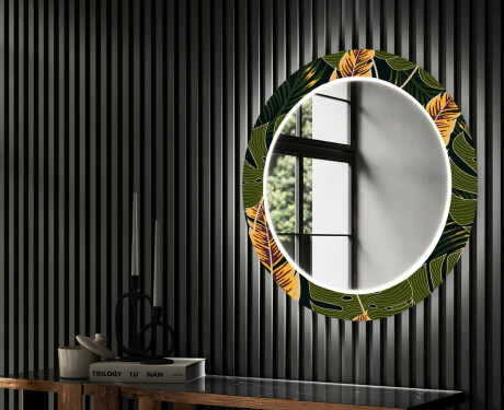 Miroir Décoratif Rond Avec Éclairage LED Pour L'entrée - Botanical Flowers #2