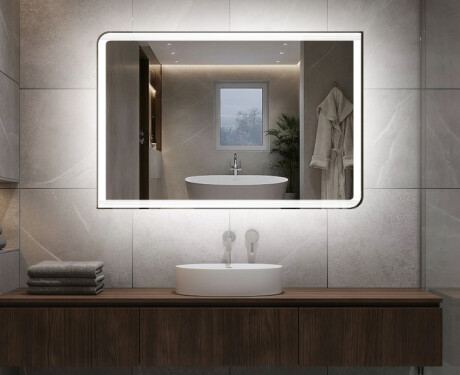 Arrondie Illumination LED Miroir Sur Mesure Eclairage Salle De Bain L146