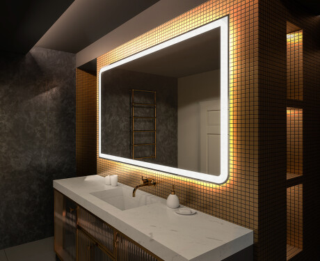 Arrondie Illumination LED Miroir Sur Mesure Eclairage Salle De Bain L146