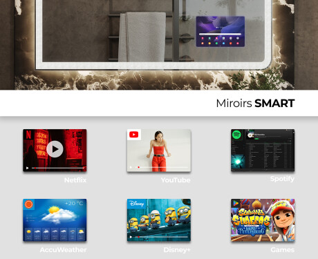 Arrondie Illumination LED Miroir Sur Mesure Eclairage Salle De Bain L146 #3