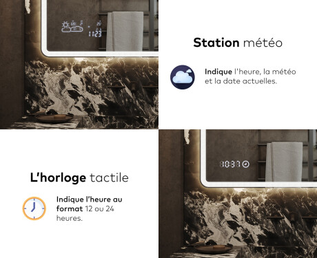 Arrondie Illumination LED Miroir Sur Mesure Eclairage Salle De Bain L146 #7