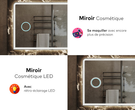 Arrondie Illumination LED Miroir Sur Mesure Eclairage Salle De Bain L146 #8