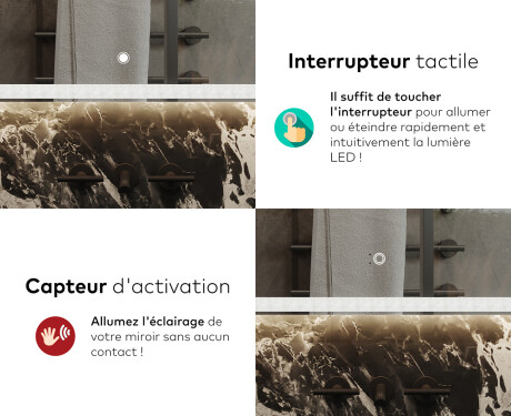 Arrondie Illumination LED Miroir Sur Mesure Eclairage Salle De Bain L146 #9