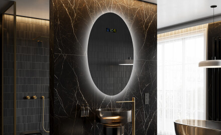 Miroir ovale - Miroir ovale salle de bain - LED - Miroir mural ovale -  Artforma