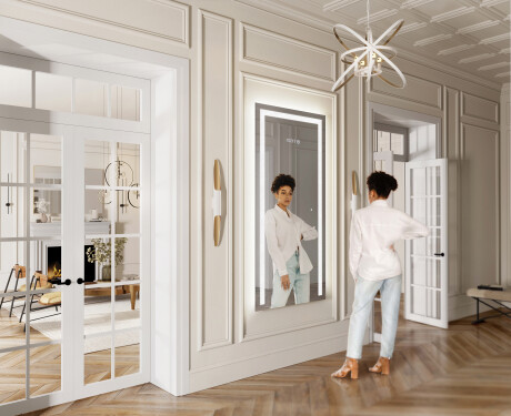 Vertical Rectangulaire Illumination LED Miroir Sur Mesure Eclairage Salle De Bain L11 #5