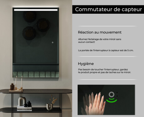 Vertical Miroir rectangulaire sur mesure – Illumination LED pour Salle de Bain L12 #6
