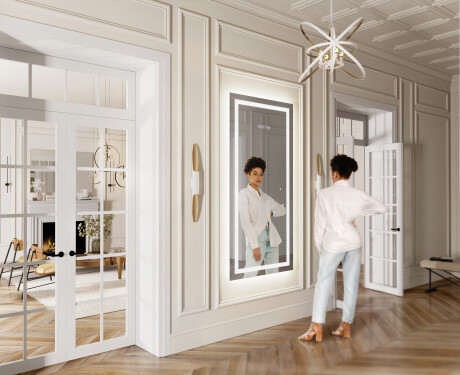 Vertical Rectangulaire Illumination LED Miroir Sur Mesure Eclairage Salle De Bain L15 #5