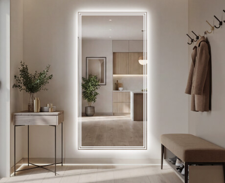 Vertical Miroir rectangulaire sur mesure – Illumination LED pour Salle de Bain L57