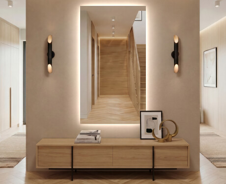 Vertical Miroir rectangulaire sur mesure – Illumination LED pour Salle de Bain L58