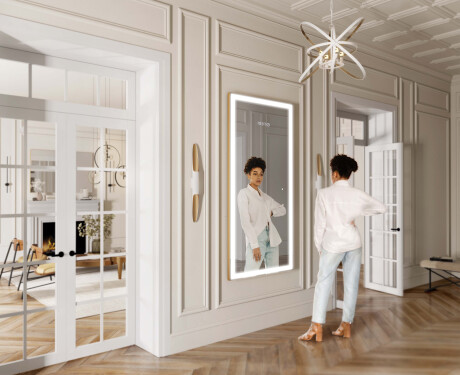 Vertical Rectangulaire Illumination LED Miroir Sur Mesure Eclairage Salle De Bain L01 #6