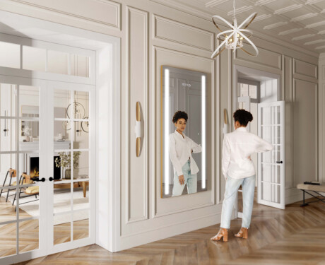 Vertical Miroir rectangulaire sur mesure – Illumination LED pour Salle de Bain L02 #11
