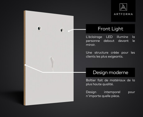 Vertical Miroir rectangulaire sur mesure – Illumination LED pour Salle de Bain L15 #6