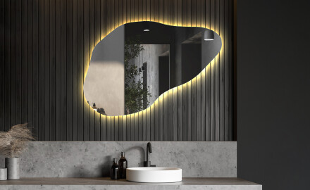 Miroir de salle de bains LED de forme irrégulière P221