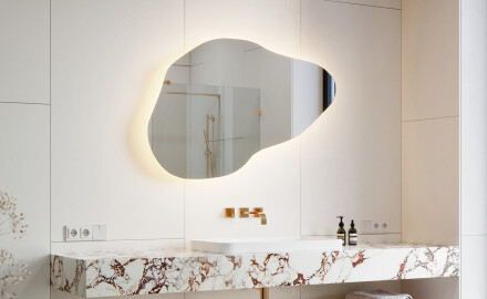 Miroir de salle de bains LED de forme irrégulière P221
