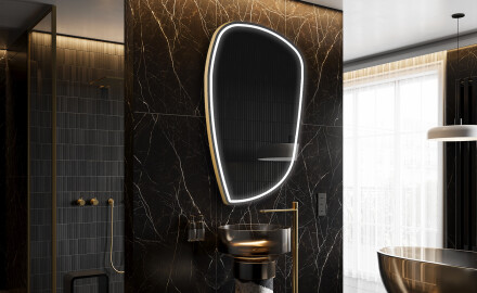 Miroir de salle de bains LED de forme irrégulière I223