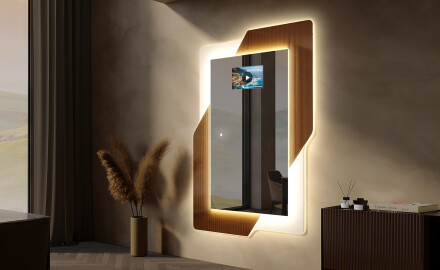 Vertical Rectangulaire Illumination LED Miroir Sur Mesure Eclairage - Retro