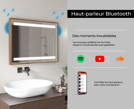 Miroir De Salle De Bains Rectangulaire À LED Avec Cadre Frameline L09 #11