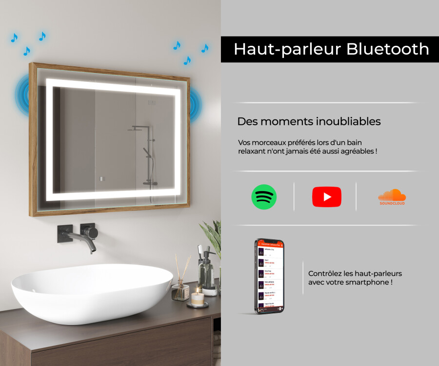 Miroir led salle de bain SMART L15 Apple - Artforma