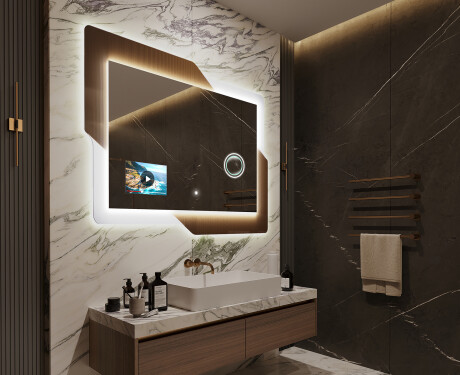 Miroir rectangulaire sur mesure – Illumination LED pour Salle de Bain - Retro #12