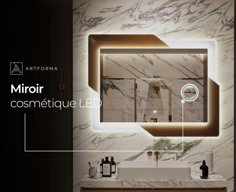Miroir rectangulaire sur mesure – Illumination LED pour Salle de Bain - Retro #10