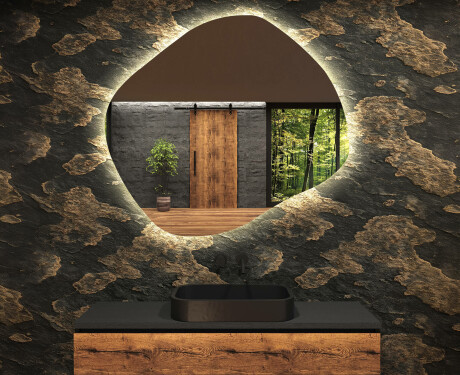Miroir de salle de bains LED de forme irrégulière R221