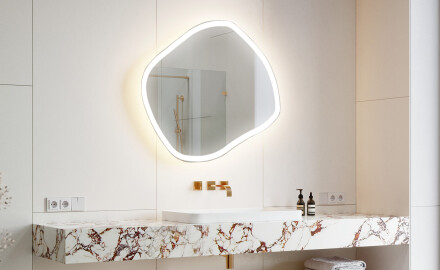 Miroir de salle de bains LED de forme irrégulière R222
