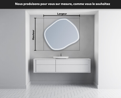 Miroir de salle de bains LED de forme irrégulière R223 #4