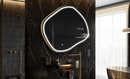 Miroir de salle de bains LED de forme irrégulière R223