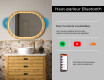 Miroir ovale dans un cadre en chêne avec éclairage LED #7