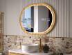 Miroir ovale dans un cadre en chêne avec éclairage LED #9