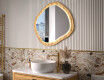 Miroir décoratif dans un cadre en chêne avec éclairage LED