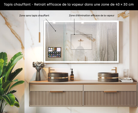 Miroir de salle de bain LED intelligent avec cadre Displine Apple L01 #7