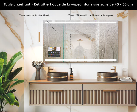 Miroir de salle de bain LED intelligent avec cadre Displine - Apple L09 #7