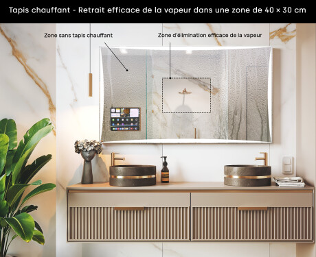 Miroir rectangulaire intelligent LED Apple avec cadre Displine L77 #7
